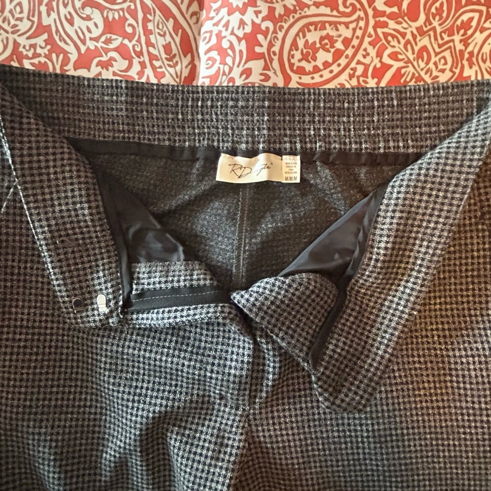 RD Style Black and Gray Houndstooth Pants